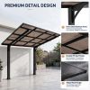 8x8FT Outdoor Carport , Galvanized Steel Frame Sloped PC Roof Shelter,Outdoor Bike BBQ Storage Awning for Patio Backyard(7.95x8.20ft )
