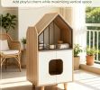 Indoor Wooden Cat Litter Box Enclosure with Shelf 2 Doors House-Shaped Pet House for Cats with Shelf