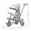 Black Foldable Toddler Trike 1-5Y Travel-Friendly with Storage, Reversible Seat, Safety Harness for Road Trips