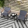 3 Pieces Patio Bistro Set Outdoor Fabric Conversation Set