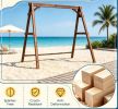 Heavy-Duty Swing Frame Carbonized Fir Wood with Reinforced Bars And 2 Hanging Rings for Outdoor Home Garden