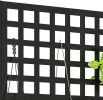 Black Galvanized Steel Raised Garden Bed Planter Box with Trellis for Climbing Plants Vegetables Vines 35x16x70 Cm
