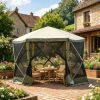 10x10FT Pop Up Gazebo Screen Tent Waterproof UPF50+ Outdoor Canopy Shelter with Mesh Netting for Backyard Camping Party