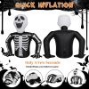 6ft Half-Skull Inflatable Decoration with 3 LED Lights, Black and White, 1000mA, 12V (US Standard)