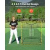 Baseball Softball Rebounder Net 4 x 4.5 ft Pitch Back Trainer Target, 4 Adjustable Angles with Strike Zone, Steel Frame