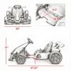 White 24V Electric Drift Go Kart, 7.5 MPH Max Speed, Adjustable Seat for Growing Kids, Slow Start for Smooth & Safe Rides