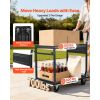 Foldable Push Cart Dolly, 700 lbs, Heavy Duty Platform Hand Truck with Wheels, High-Strength Steel, 2 Tier Moving Flatbed Cart, for Warehouse, Garage