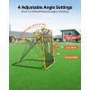 Baseball Softball Rebounder Net 4 x 4.5 ft Pitch Back Trainer Target, 4 Adjustable Angles with Strike Zone, Steel Frame