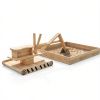 Kids Wooden Sandbox with Digger And 360 Rotating Seat Bottom Liner Included 72" x 35" x 22"