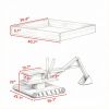 Kids Wooden Sandbox with Digger And 360 Rotating Seat Bottom Liner Included 72" x 35" x 22"