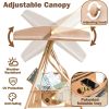 3 Person Patio Swing Outdoor Swing for Adults with Adjustable Canopy &Upgraded Cup Holders