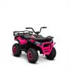 Pink 12V Kids Quad ATV 4 Wheeler with 4 Spring Suspension Wheels, LED Lights, Music USB