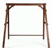 Heavy-Duty Swing Frame Carbonized Fir Wood with Reinforced Bars And 2 Hanging Rings for Outdoor Home Garden
