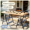 2 Pack Heavy Duty Metal Folding Saw Horses Adjustable Height Workbench Frame DIY Project Stand Tools