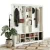 Itaar Hall Tree with Bench and Shoe Storage, 3-in-1Entryway Bench with Coat Rack, Hall Tree withAdjustable Shoe Storage and Hanging Hooks