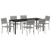Garden Dining Set 7 pcs Grey Poly Rattan