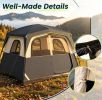 6-Person Family Camping Tent Easy Setup Cabin Style with Top Rainfly And Mesh Windows for Comfortable Outdoor Stay