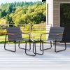 3 Pieces Patio Bistro Set Outdoor Fabric Conversation Set