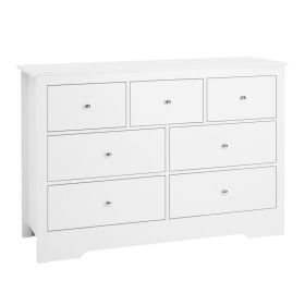 7 Drawer Dresser, Wooden Chest Of Drawers With Sliding With Anti-tip Device, Modern Minimalist Dresser Chest, Closet Storage Organizer For Living Room