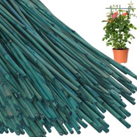 4FT Green Dyed Bamboo Stakes For Plant Support Bamboo Sticks Poles Indoor And Outdoor Tall Garden Stakes With Twist Ties For Tomato Bean Flowers (Option: Default)
