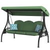 3 Seat Outdoor Porch Patio Swing with Stand 800lbs 2-in-1 Convertible Swing Bed (Square Tube)
