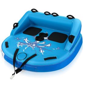 2 Person Water Sport Inflatable Towable Tubes for Boating (Color: Blue)