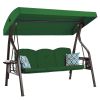 3-Seat Outdoor Porch Swing with Stand, Patio Swing with Canopy