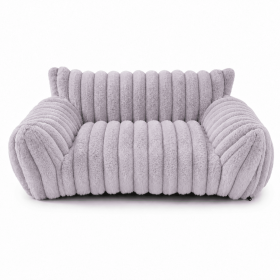 Cute Cat Couch for Pets - Fluffy Cat beds with Premium Soft Corduroy Fleece, Fuzzy Cats beds for Indoor Cats with Removable Washable Cover (Color: light grey, size: S)