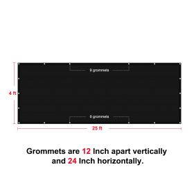 90% Black Privacy Fence Screen (size: 4*25ft)