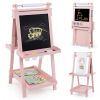 3-in-1 Double-sided Art Easel with Chalkboard and Magnetic Whiteboard