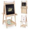 3-in-1 Double-sided Art Easel with Chalkboard and Magnetic Whiteboard
