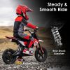 24V Kids Electric Motocross Ride On Motorcycle, 200W High Speed Hub Motor Dirt Bike Toy with Rear Shock Absorber, Adjustable Speed