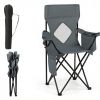 Folding Camping Chair Mesh Backrest Solid Metal Frame with Carrying Bag Outdoor Portable Reclining Camp Seat