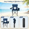 Folding Camping Chair Mesh Backrest Solid Metal Frame with Carrying Bag Outdoor Portable Reclining Camp Seat