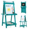 3-in-1 Double-sided Art Easel with Chalkboard and Magnetic Whiteboard