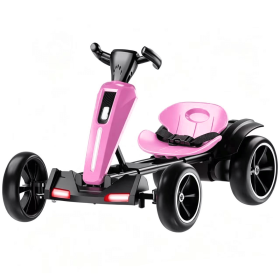 12V electric Kids Pedal Go Kart, Folder Go Kart, Outdoor Ride on Toy with Adjustable Seat (Color: LIGHT BLUE, Material: Polypropylene)