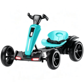 12V electric Kids Pedal Go Kart, Folder Go Kart, Outdoor Ride on Toy with Adjustable Seat (Color: MAGENTA, Material: Polypropylene)