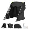 Motorcycle Storage Shelter with Security Lock, 600D Oxford Flip-Up Garage Tent, Heavy-Duty All-Weather Motorcycle Cover with Ventilation Windows