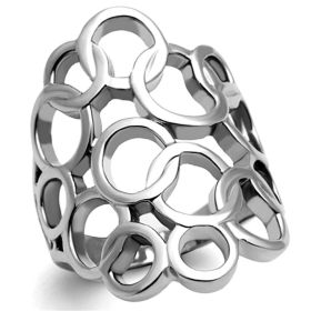 TK939 - High polished (no plating) Stainless Steel Ring with No Stone (size: 7)