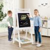 3-in-1 Double-sided Art Easel with Chalkboard and Magnetic Whiteboard