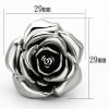 TK923 - High polished (no plating) Stainless Steel Ring with Epoxy in Jet