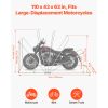 Motorcycle Storage Shelter with Security Lock, 600D Oxford Flip-Up Garage Tent, Heavy-Duty All-Weather Motorcycle Cover with Ventilation Windows