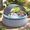 Outdoor Inflatable Pool with Sunshade Canopy