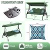 3 Seat Outdoor Porch Patio Swing with Stand 800lbs 2-in-1 Convertible Swing Bed (Square Tube)