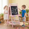 3-in-1 Double-sided Art Easel with Chalkboard and Magnetic Whiteboard