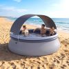 Outdoor Inflatable Pool with Sunshade Canopy