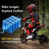 24V Kids Electric Motocross Ride On Motorcycle, 200W High Speed Hub Motor Dirt Bike Toy with Rear Shock Absorber, Adjustable Speed
