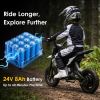 24V Kids Electric Motocross Ride On Motorcycle, 200W High Speed Hub Motor Dirt Bike Toy with Rear Shock Absorber, Adjustable Speed