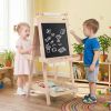 3-in-1 Double-sided Art Easel with Chalkboard and Magnetic Whiteboard