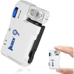 WHITE G5 Rechargeable EDC Flashlight, Mini Flat Bright Small Flashlight 400 Lumens Dual Light Source LED Flashlight With RGB, Magnetic Mini Brigh (Option: Default)